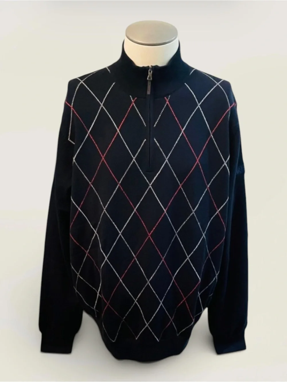 FAIRWAY & GREENE GOLF MENS RAKER SWEATER NAVY SIZE LARGE